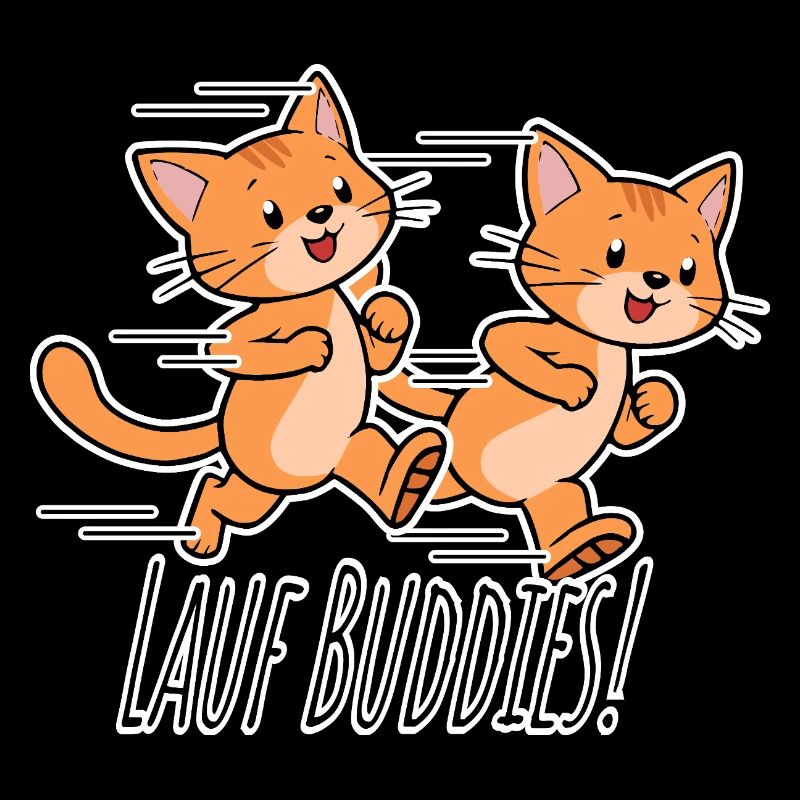Lauf Buddies! Niedliches Katzen Lauf Team!