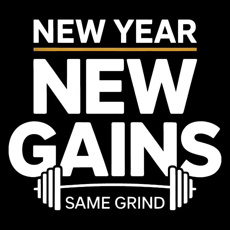 New Year New Gains – Same Grind Gym Saying
