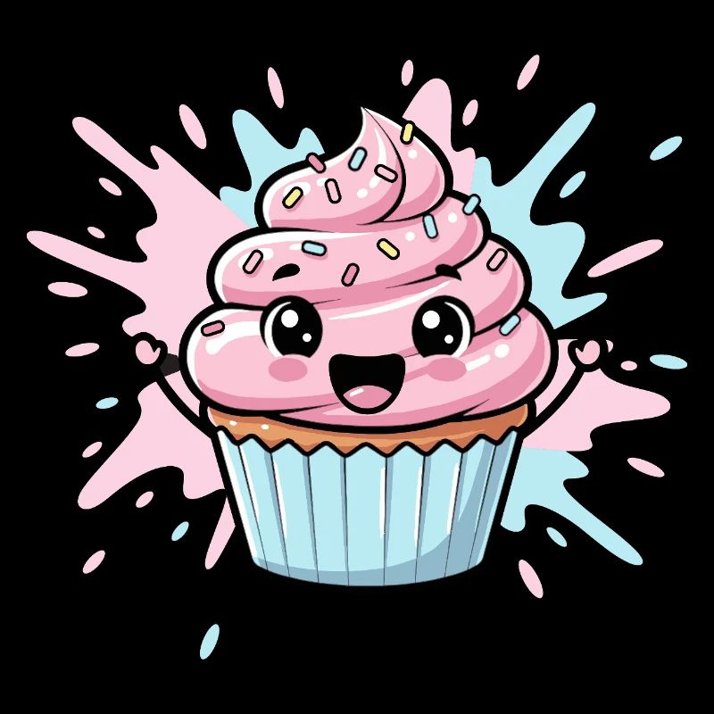 Kawaii Cupcake Illustration