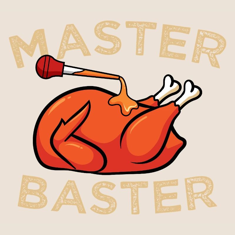 Master Baster Funny BBQ Turkey Cooking Graphic