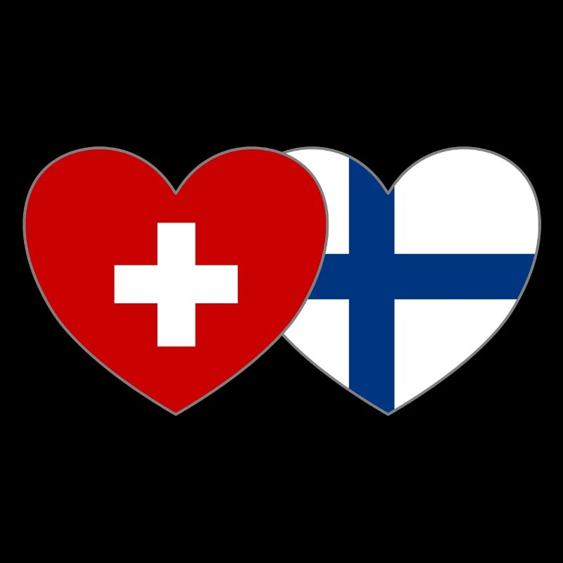 Suisse Finlande Drapeau Cœur