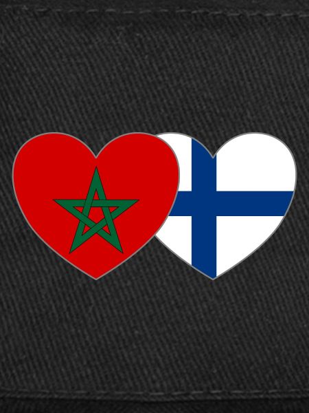 Maroc Finlande Drapeau Cœur