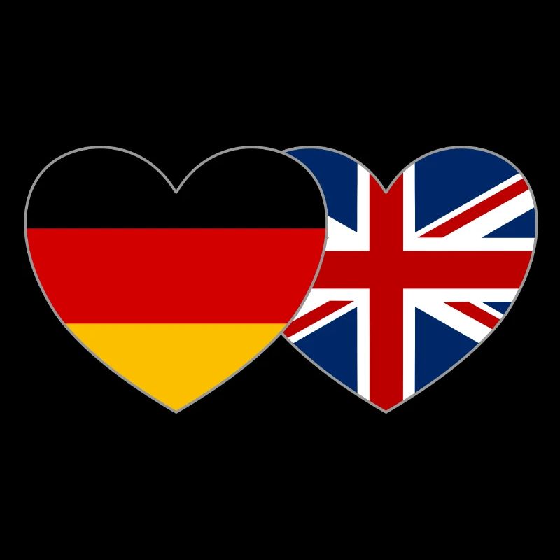 Allemagne Royaume-Uni Drapeau Coeur