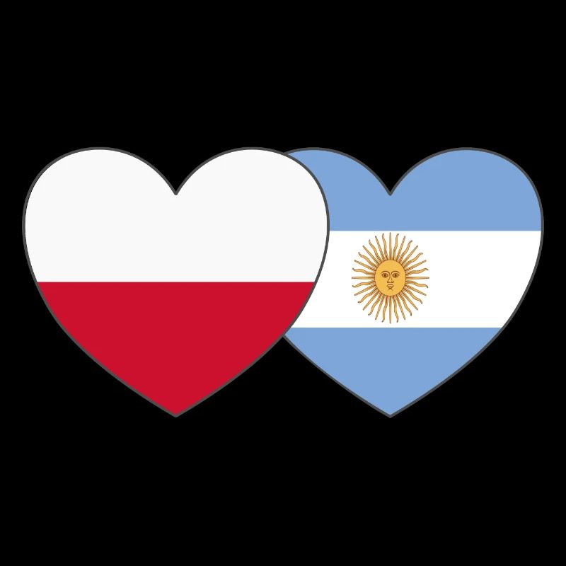 Pologne Argentine Drapeau Cœur