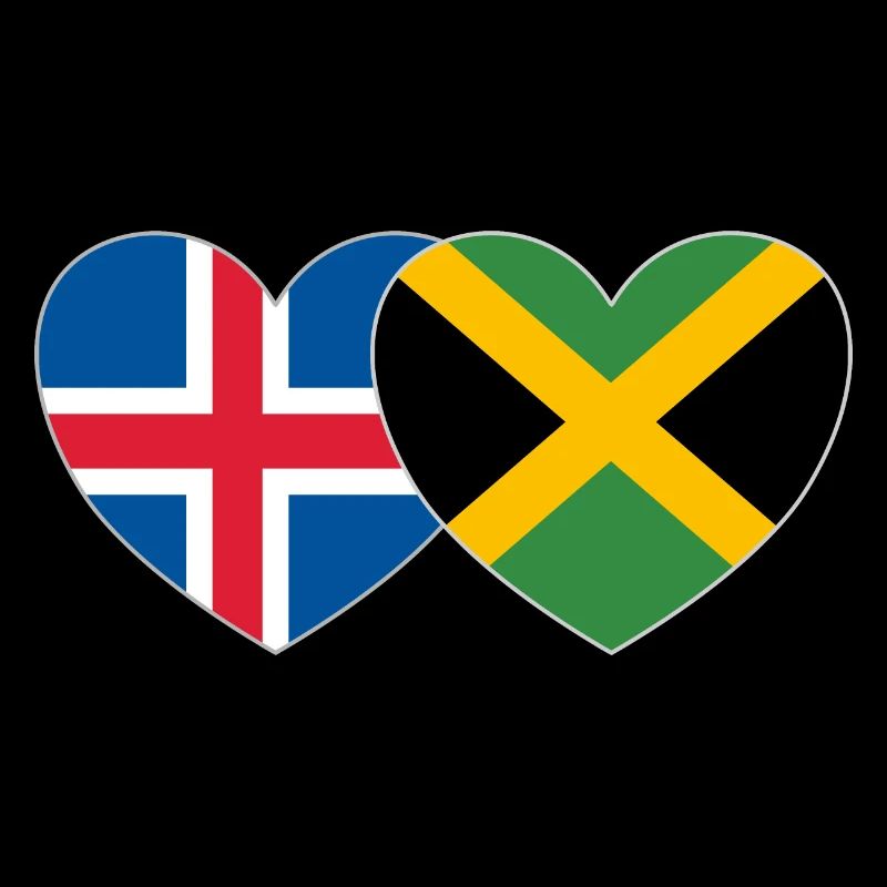 Islande Jamaïque Drapeau Coeur