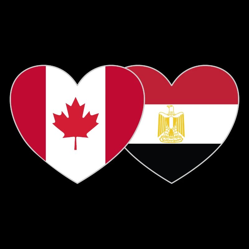 Canada Egypt Flag Heart