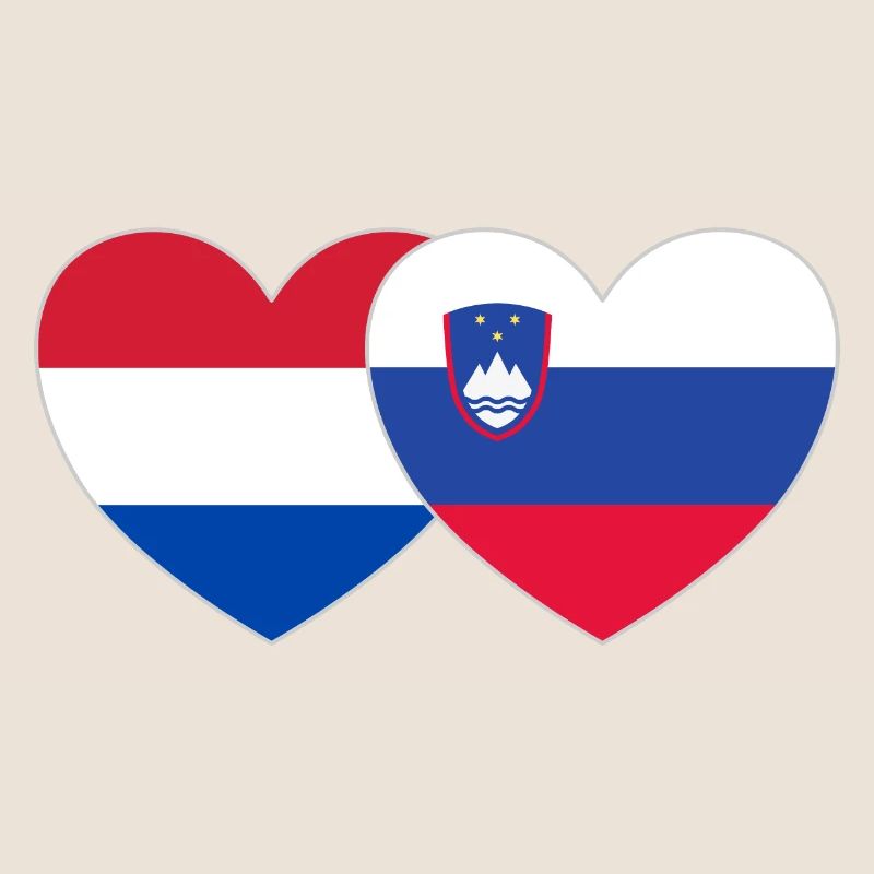 Holland Slovenia Flag Heart