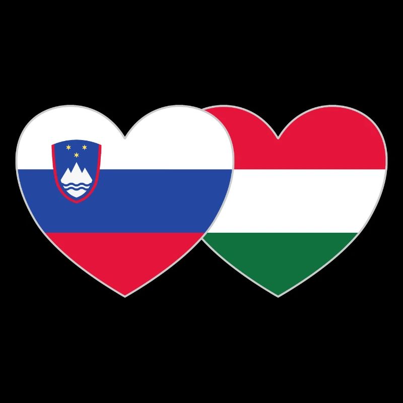 Slovénie Hongrie Drapeau Cœur