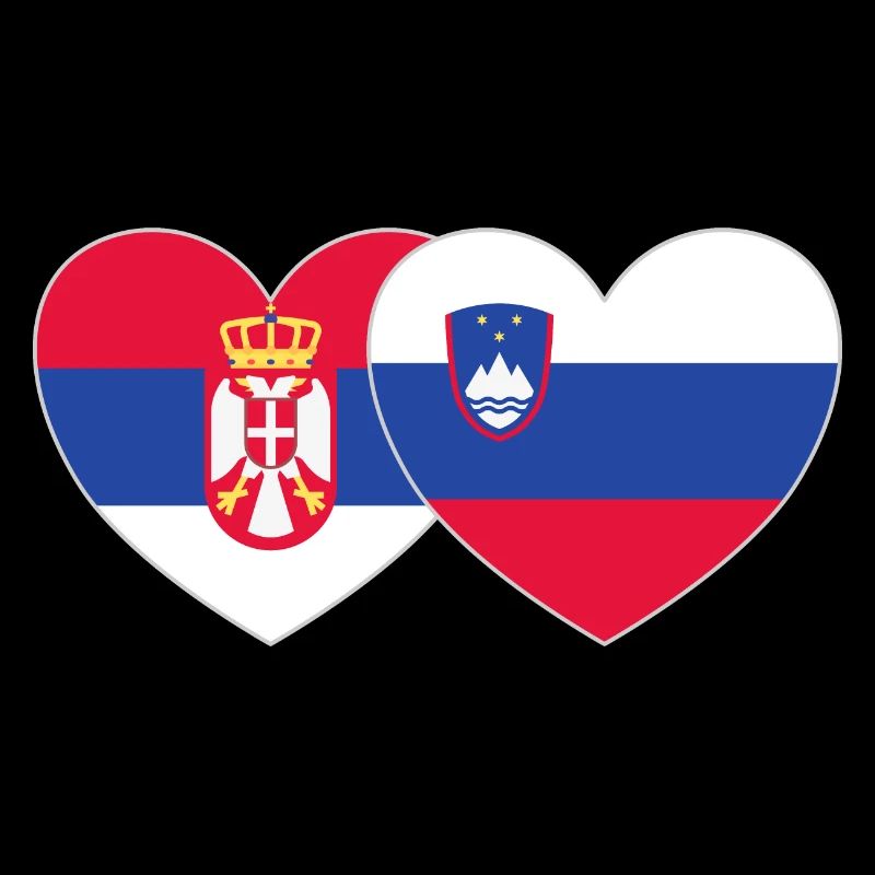 Serbie Slovénie Drapeau Coeur