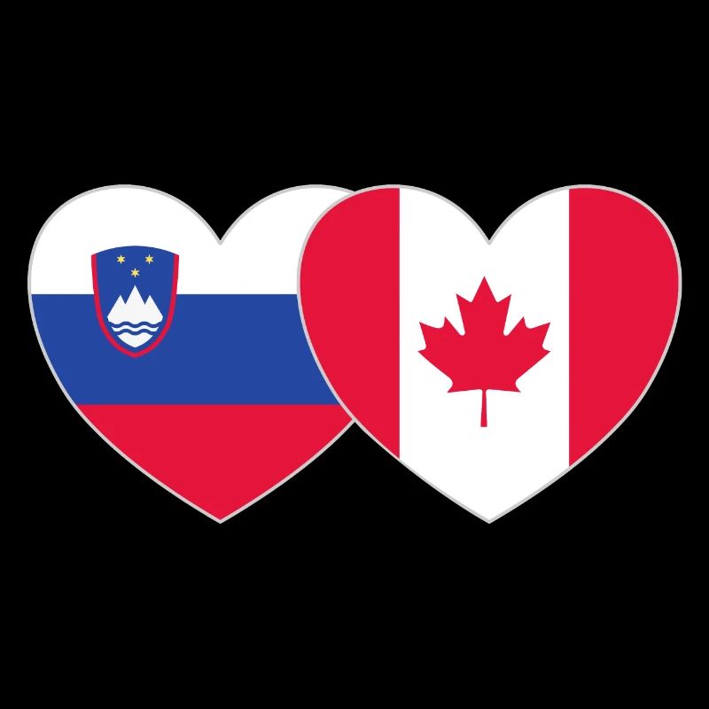 Slovénie Canada Drapeau Coeur
