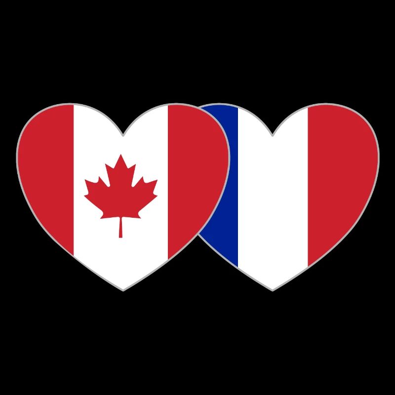 Cœur de drapeau Canada France