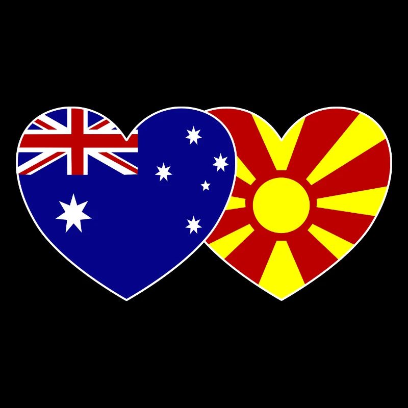 Australia Macedonia Flag Heart