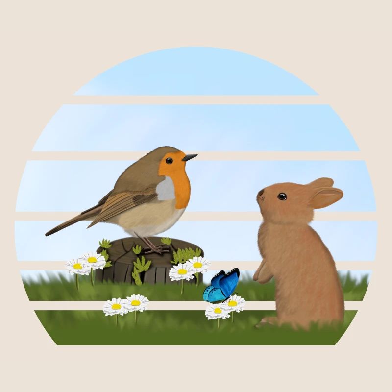 Robin Bird Lapin Printemps de Pâques