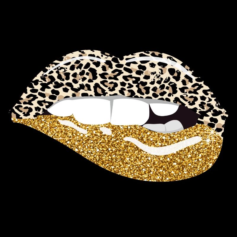 Lippen Kuss Leopard Print