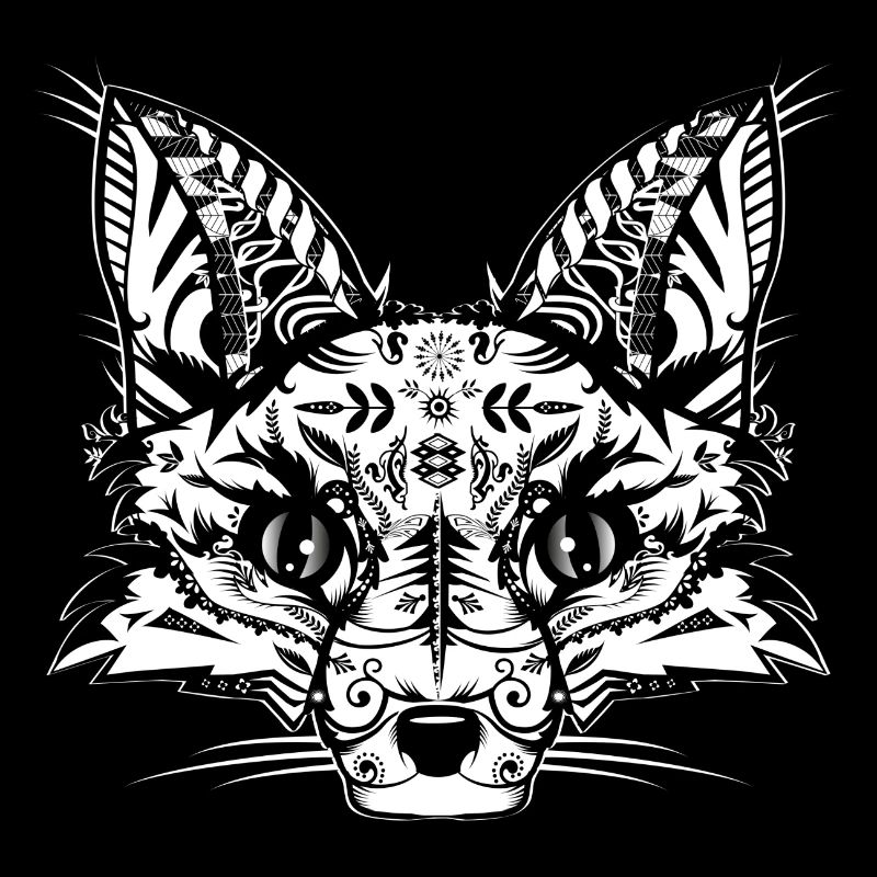 Une tête de renard- blanc