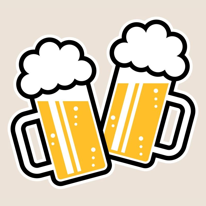 2 Clinking Beer Glasses For A Cheer! (3C)