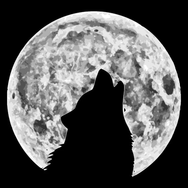 Wolf im Mond