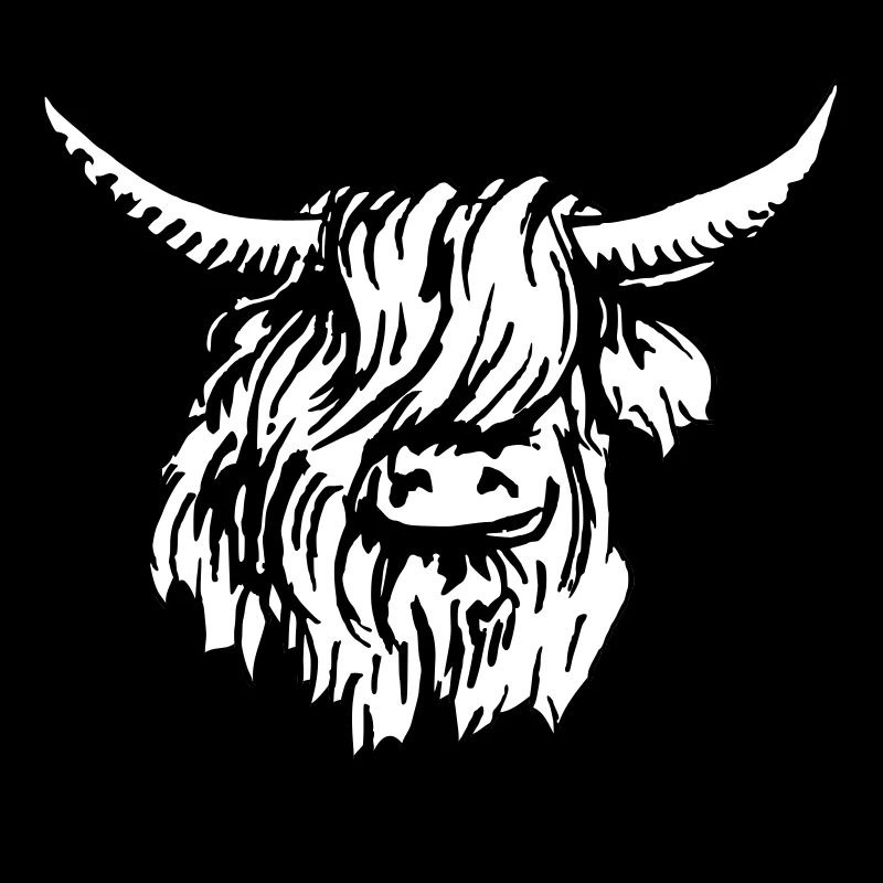 Highlander écossais 03 noir et blanc