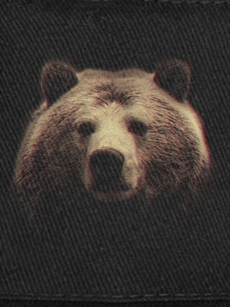 Red Halftone Bear Head