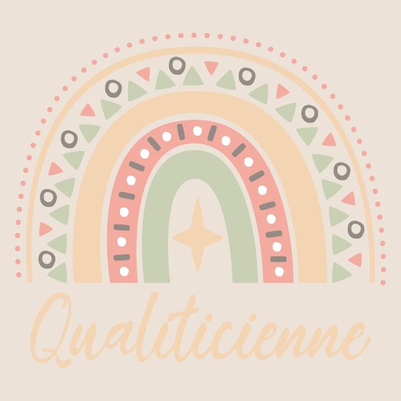 Cadeau Qualiticienne. Boho Rainbow qualiticienne.