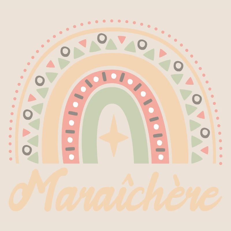 Cadeau Maraîchère. Boho Rainbow maraîchère.