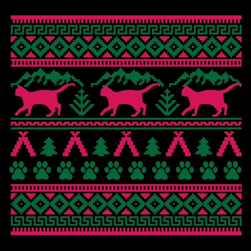 Chat de Noël Pull de Noël moche cadeau