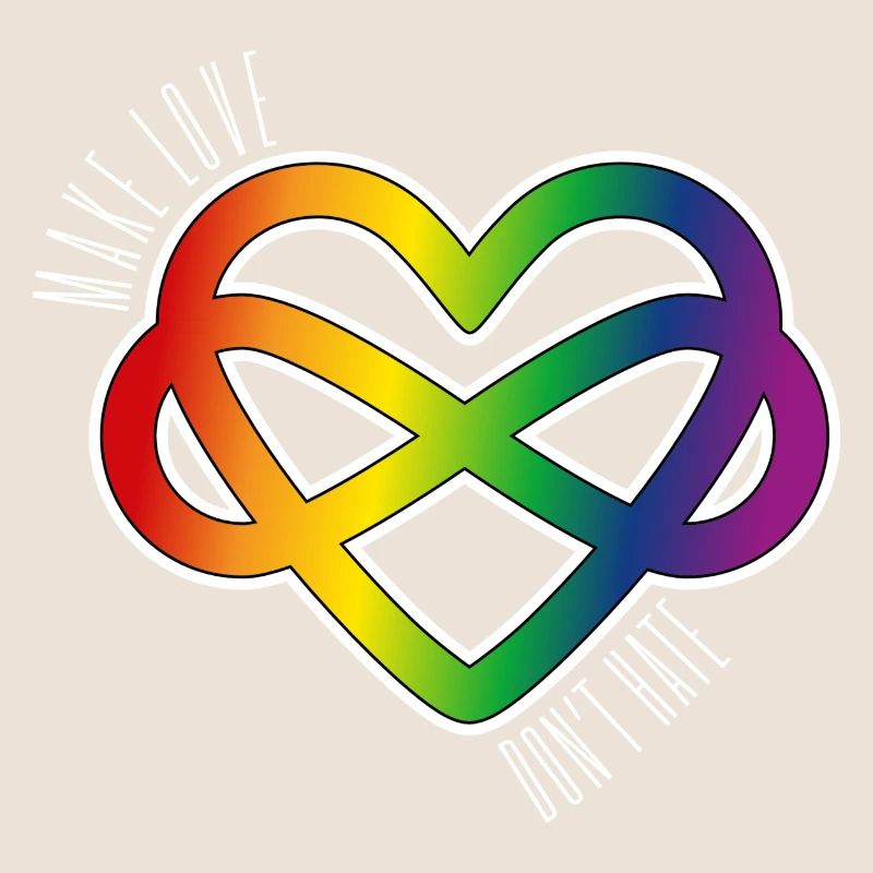 Polyamory Heart: Make Love & Don't Hate (white)