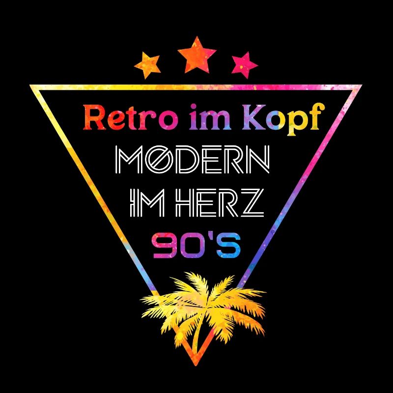 Retro Kopf Modern Herz 90er Flair