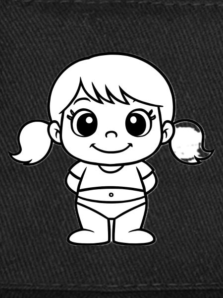 Fillette Poupée Line Art