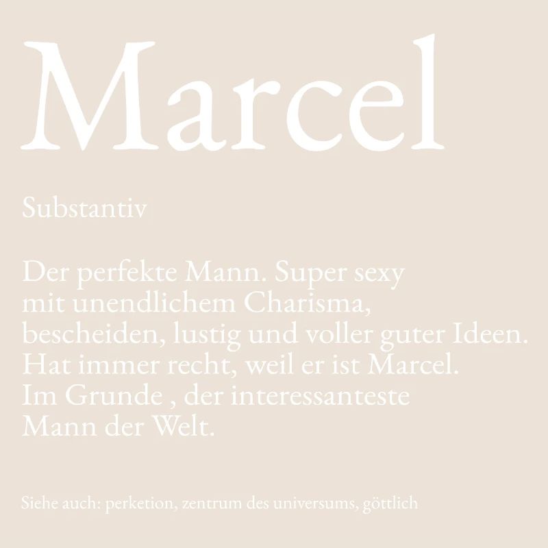 Explication du dictionnaire Marcel Prénom Marcel