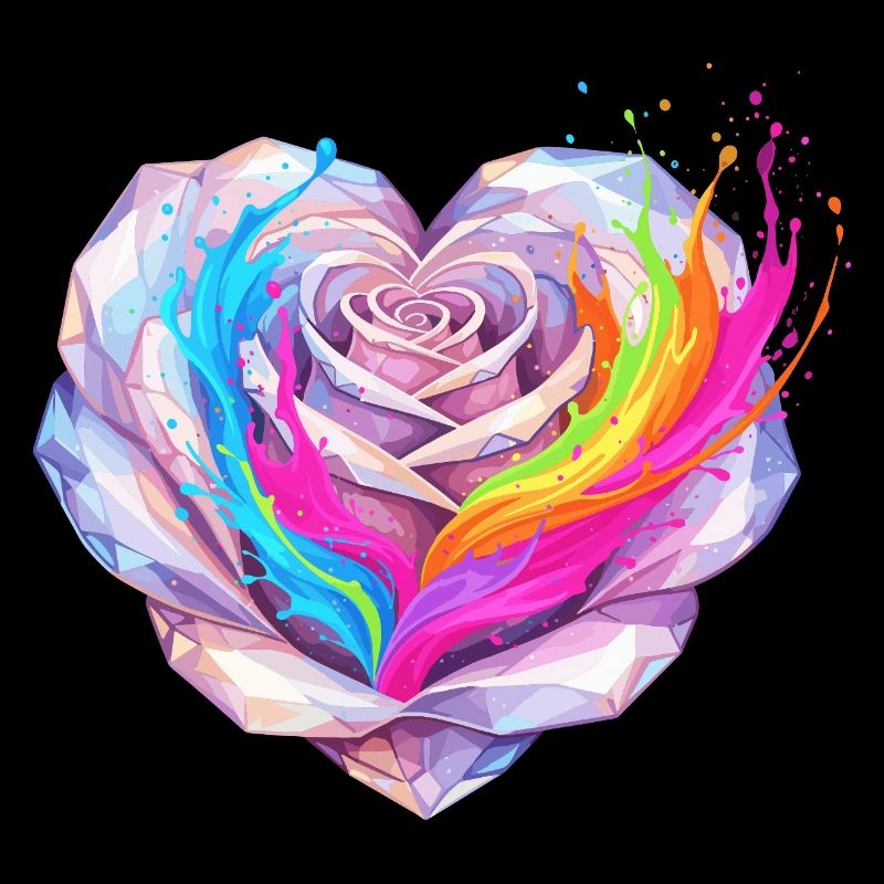 Fusion arc-en-ciel Cœur de Cristal