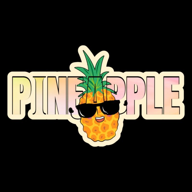 Cool pineapple with sunglasses and lettering