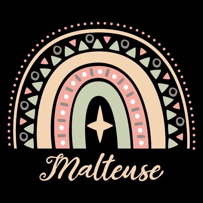Cadeau Malteuse. Boho Rainbow malteuse.