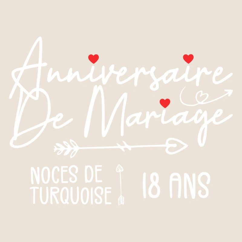Anniversaire de mariage 18 ans | Noce de Turquoise