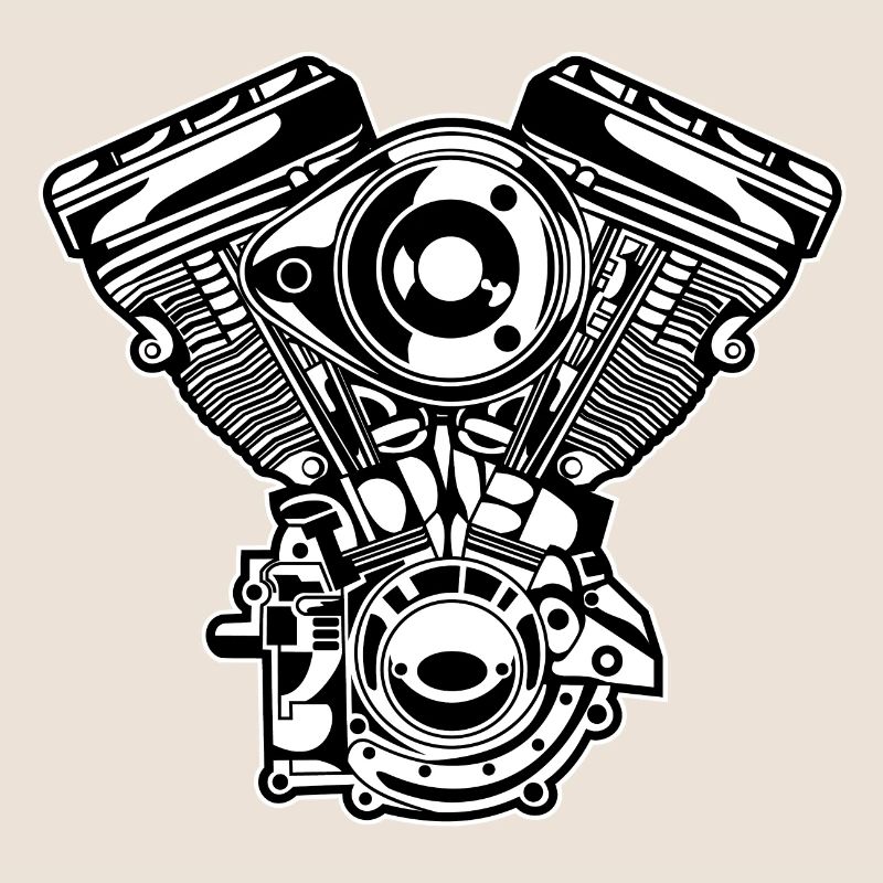 Motorrad Motor / Engine 01_schwarz weiß