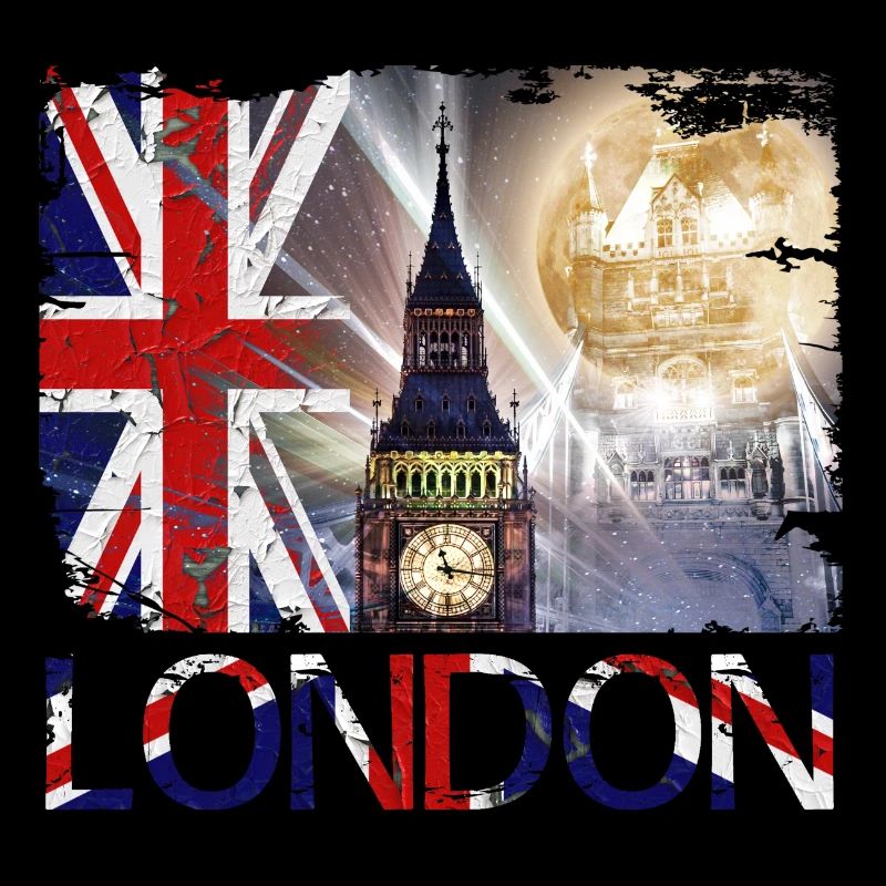 Londres Angleterre Royaume-Uni Drapeau Big Ben Tower Bridge