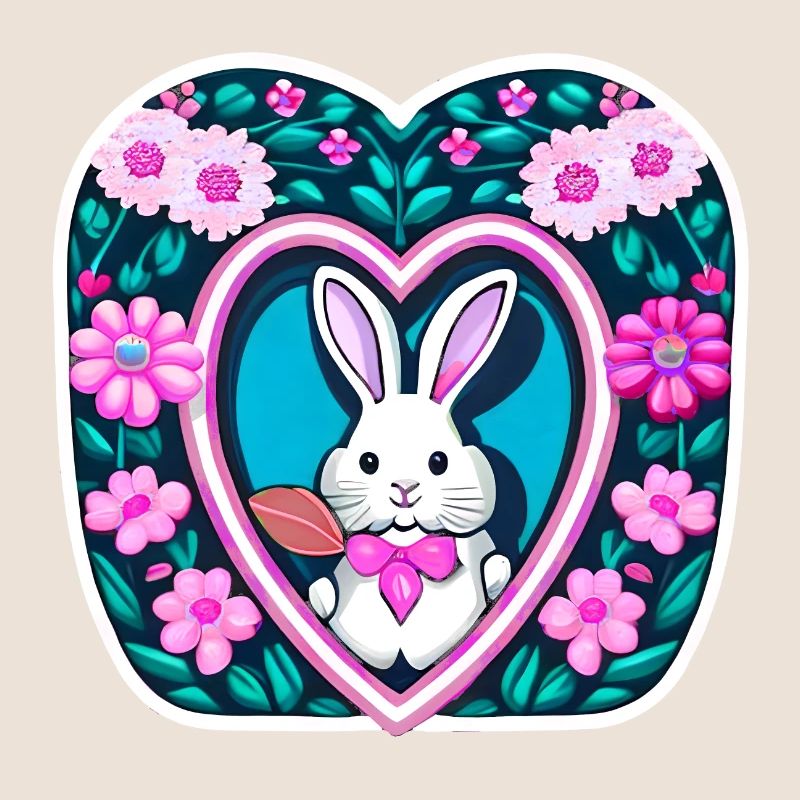 Fleurs avec lapin de Pâques
