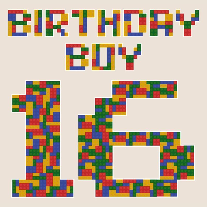 Mignon 16th Birthday Gift 16 ans bâtiment en bloc