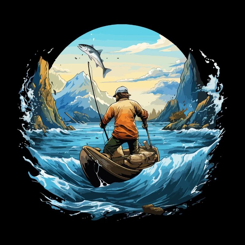 Pêche, Pêcheur, Bateau, Eau, Poisson, Nature, Montagnes