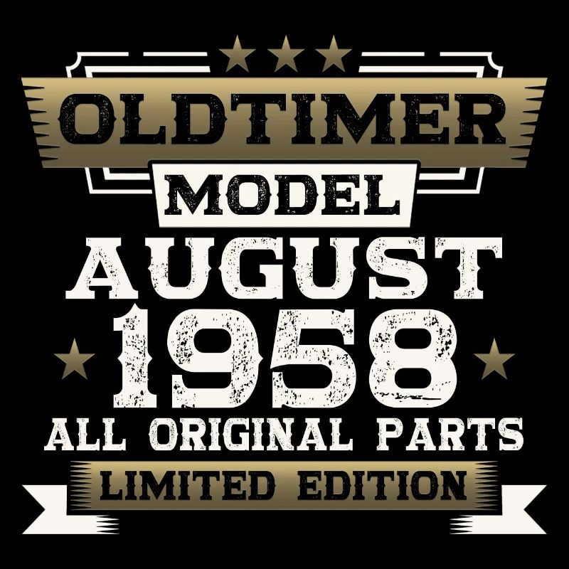65th Birthday Man Oldtimer August Vintage 1958