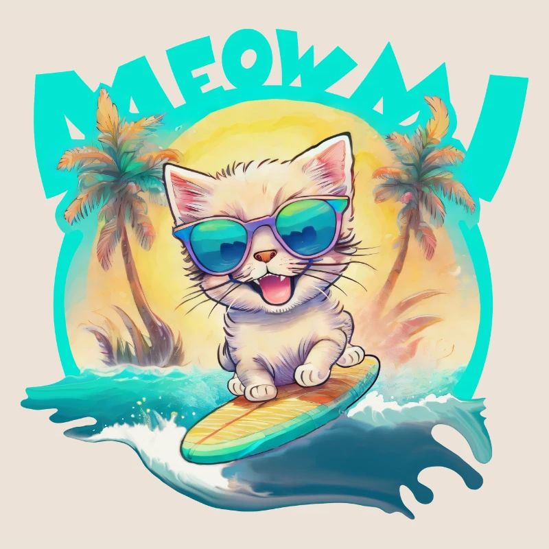 Kätzchen Surfer