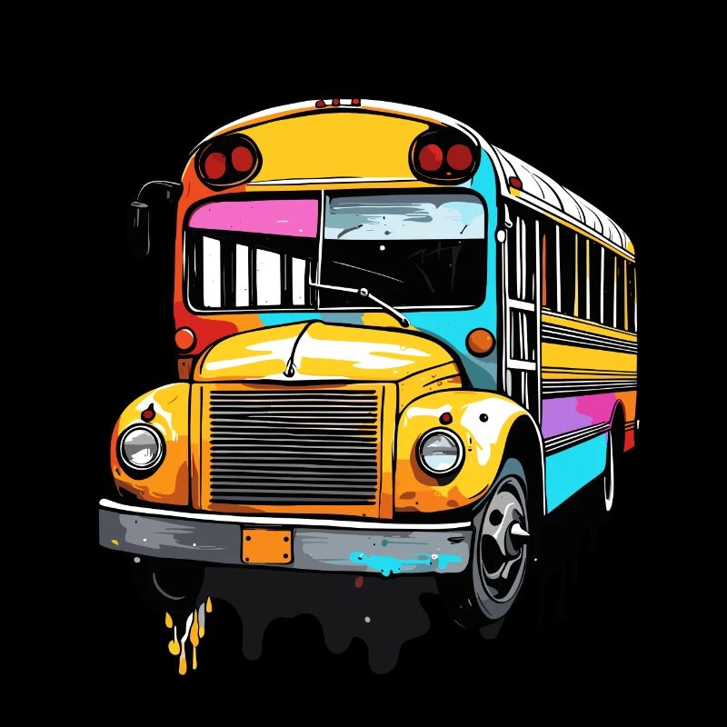Bus / Schulbus / gelb / Comic / Old School