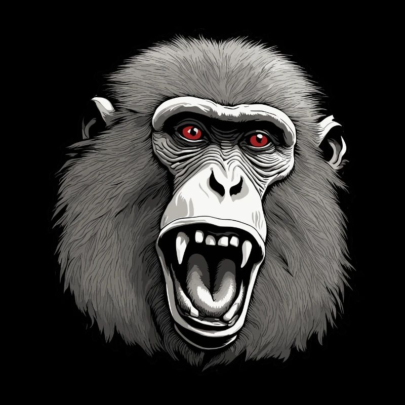 Affe / Tier / Zoo / Babian / Wild / Comic