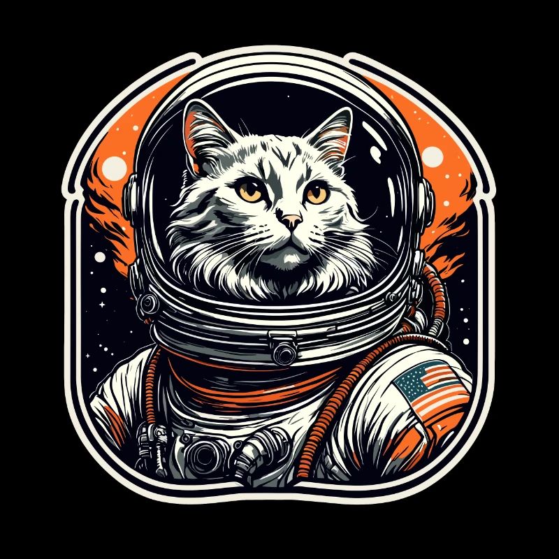 Astronaute / Espace / Animal / Chat / Vaisseau spatial