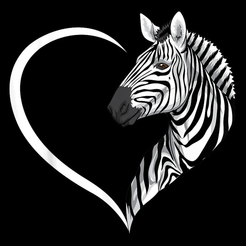 Zebra Heart Silhouette