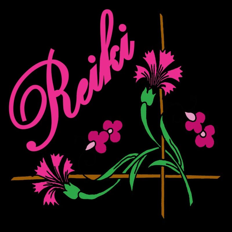 reiki schrift mit blume 9 rosa