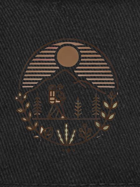 Peaceful Mountain Hiker Illustration