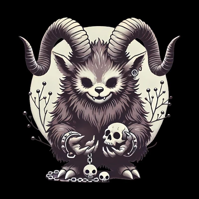Dunkler Krampus Gothic Illustration