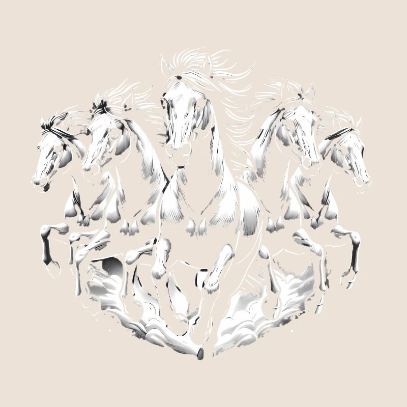 Chevaux de course Dynamic Noir Blanc Design