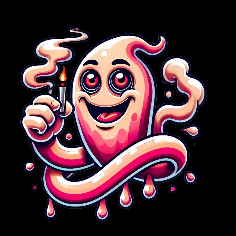 Drôle Stoner Ghost Cartoon Design
